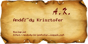 Andódy Krisztofer névjegykártya